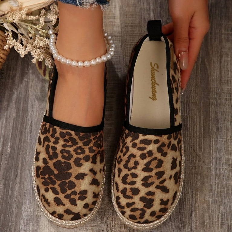 Women's Slip On Flat Shoes Casual Mid Toe Shoe Fashion Printed