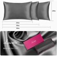 thumbnail image 6 of Lacette Silk Pillowcase 2 Pack for Hair and Skin, 100% Mulberry Silk, Double-Sided Silk Pillow Cases with Hidden Zipper (Deep Gray, standard Size: 20" x 26"), 6 of 9