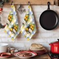 thumbnail image 6 of Lemon Basket Summer Kitchen Towels Set of 1, Eucalyptus Blue Yellow Plaid Absorbent Dish Towels for Kitchen, Microfiber Hand Towel, Quick Drying Tea Towel for Cleaning Decorative Dishcloths, 6 of 7
