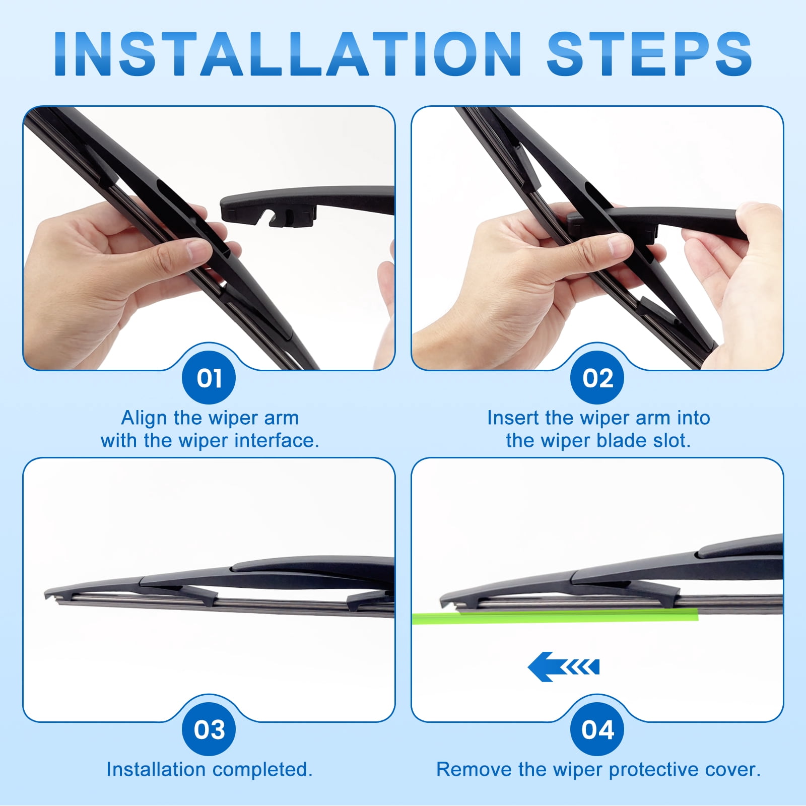 WBULTRA 28" 14" 14" All-Season Beam Windshield Wiper Blades - Silicone, Quiet & Streak-Free - Pack of 3