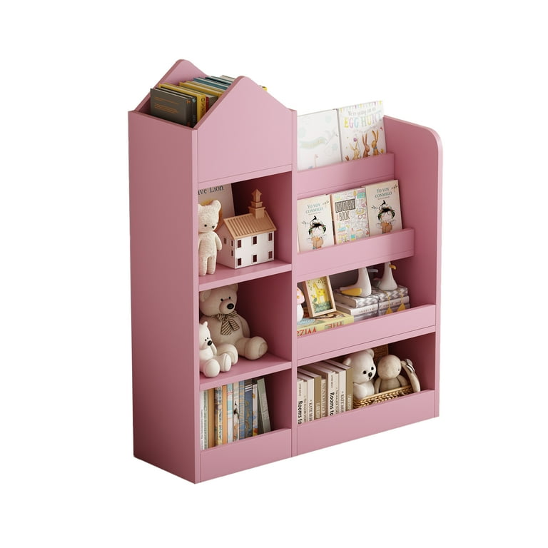 Miniyam Kids Bookshelf with Toy Storage for Books Toys in