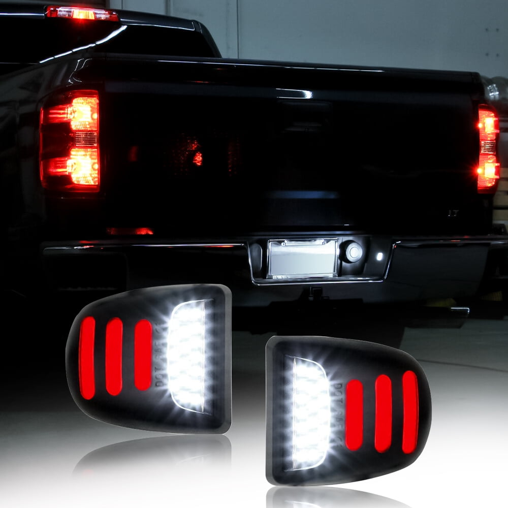 2x LED License Plate Light Red Tube For Chevy Avalanche Silverado Suburban Tahoe