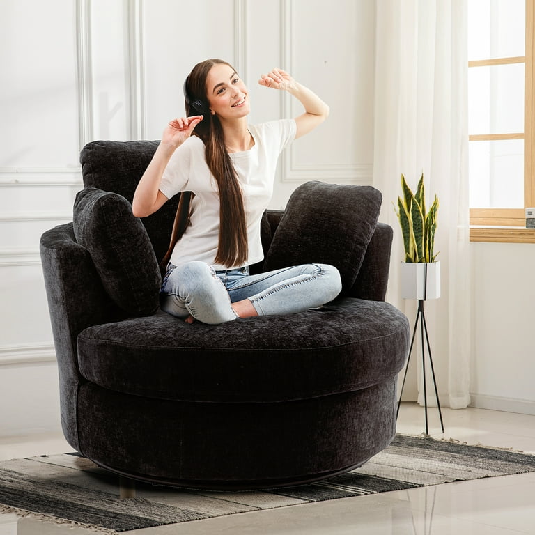 Swivel Chair Big Soft Comfy Chair Muumblus Chenille Oversize