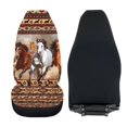 thumbnail image 6 of POLERO Car Decor Auto Interior Front Seat Protector for Sedans and SUV, Breathable Nonslip Polyester Seat Cover Set of 2, Running Horse Print, 6 of 13