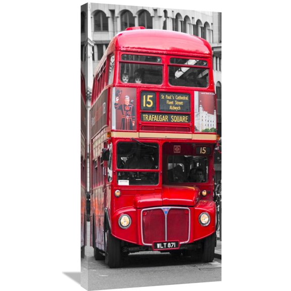 Global Gallery Pangea Images,'Double-Decker bus, London' Stretched Canvas Artwork