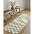 thumbnail image 2 of BoutiqueRugs Canika Modern Checkered Shag Runner Rug - High Pile Fluffy Shaggy Carpet for Hallway, Nursery, Playroom, Girls Boys Room - Machine Washable - Peach, Lime Green - 2'7" x 7'3" (2x8), 2 of 12