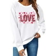 thumbnail image 5 of Uootdi Womens Valentine Sweatshirt Love Heart Print Crewneck Pullover Tops Casual Cute Valentines Long Sleeve Sweatshirt Outfit Gift, 5 of 6