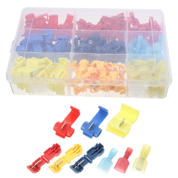 Hemoton 160pcs Quick Splice Wire Connectors Kit T Tap Electrical Wire Terminals Self Stripping Insulated Male Quick Disconnects Waterproof T Tap Connectors