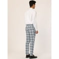 thumbnail image 5 of Unique Bargains Men's Plaid Dress Pants Casual Slim Fit Checkered Business Trousers 38 Gray, 5 of 6
