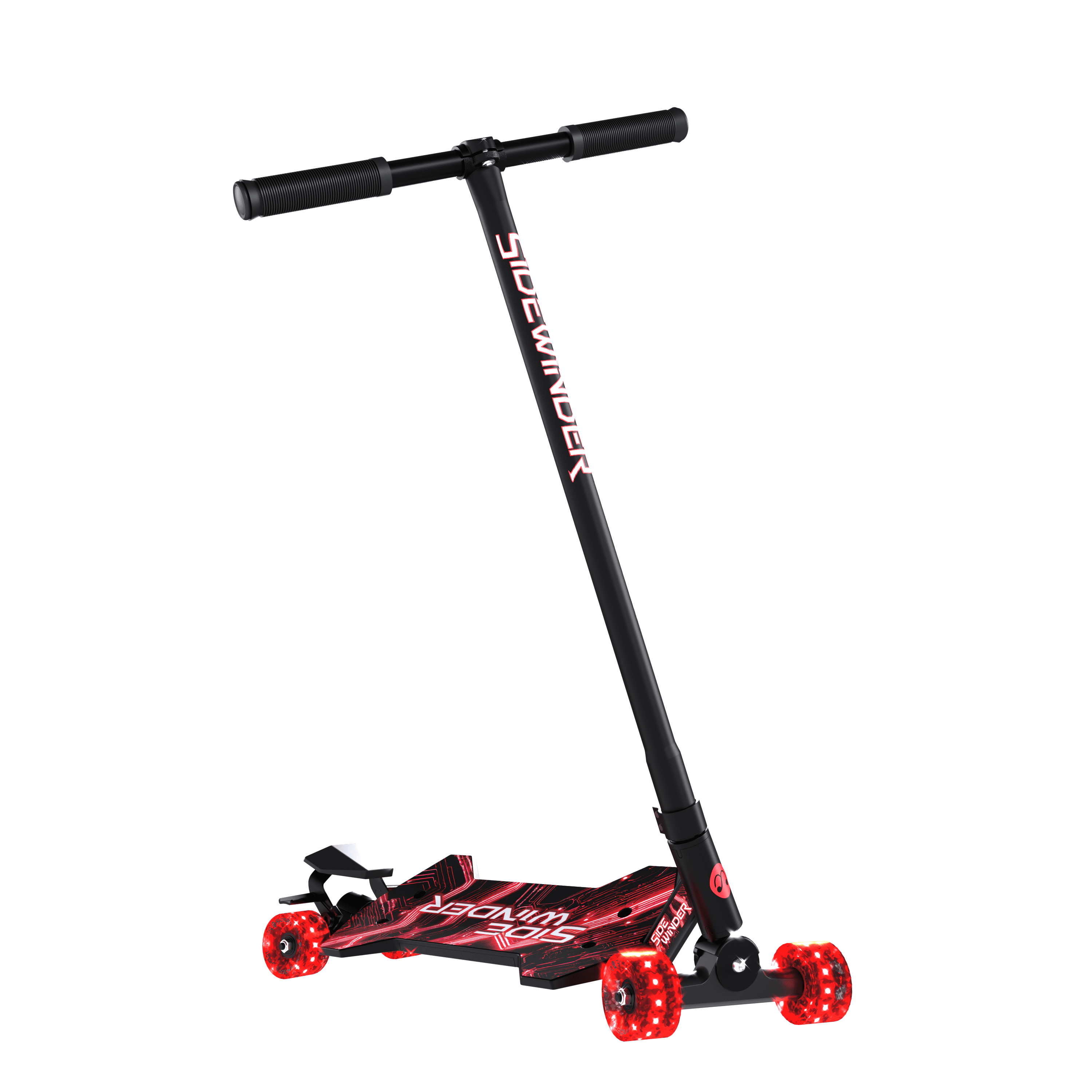 MELO Sidewinder Kids Carving Scooter with 70mm LED Wheels, Ages 5+, Red