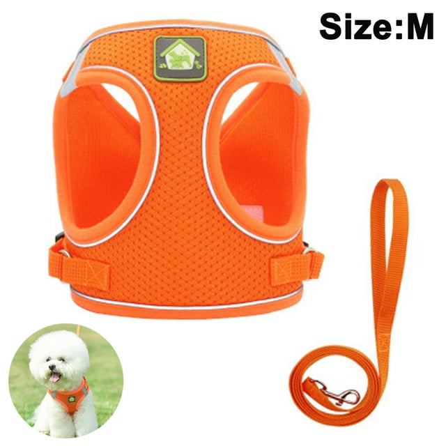 2 Packs Dog Harness Step-In Breathable Puppy Cat Dog Vest Harnesses Vest-Style Dog Traction Rope Reflective And Breathable Dog Rope for Small Medium Dogs