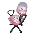 thumbnail image 2 of SCRAWLGOD Cat Love Gray Pink 2 Piece Sets Cozy Office Chair Slipcover Stretch Scratch Resistant High Back Chair Covers Easy to Install Universal Desk Chair Slipcovers, 2 of 7