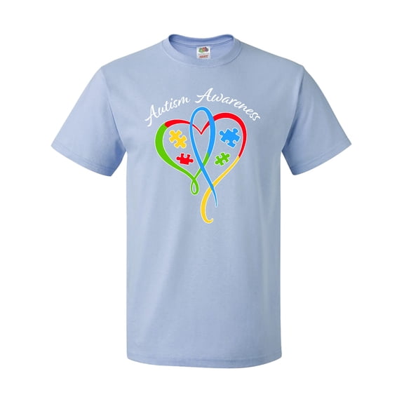Inktastic Autism Awareness Heart Ribbon and Puzzle Pieces T-Shirt