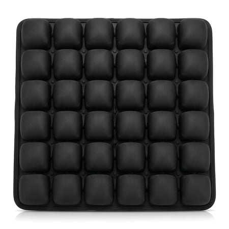 Inflatable Seat Cushion with Built-in Pump - Airplane Seat Cushion for Long Flights, 17" x 17" Inflated Size for Pressure Relief, Fits Stadium Bleachers, Hard Wooden & Folding Chairs