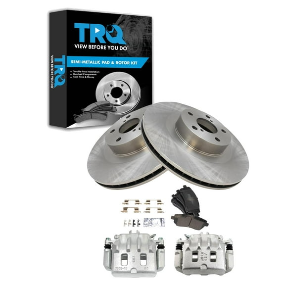 TRQ Front Brake Pad & Rotor Kit Brake Caliper Brake Pads Brake Rotor Semi-Metallic Vented Fits Select 2002-2003 Subaru Impreza 2002 Legacy 2001 Outback