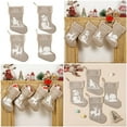 thumbnail image 1 of Overfox Christmas Snowman Santa Elk Bear Printing Xmas Candy Gift Bag Christmas Stockings Socks Fireplace Xmas Tree Decoration, 1 of 5