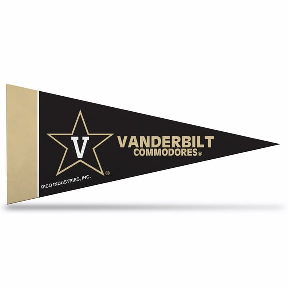 Vanderbilt Mini Pennant - 1 Pennant - Licensed By Rico, 4" x 9"