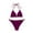 A Purple swimsuits for Women, variant on Women's 2Pc Bikini Sets Soild Color High Cut Tropical Hawaii Sleeveless Gold Chain Hanging Neck Summer Beach Swimsuit Trendy Bikini Red L