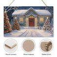 thumbnail image 3 of Winter Scene Wall Art with House Wooden Hanging Sign Farmhouse Vintage Rustic Wall Decor Wood Christmas Holiday Wall Hanging Door Decorations Wood Plaque Signs 10"x16", 3 of 8