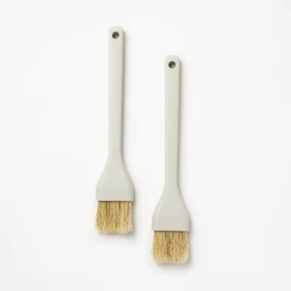 2pc Pastry Brush Set Light Gray -  Cooking & Basting Brushes, Polypropylene, Hand Wash, 10.08" Length