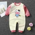 thumbnail image 2 of Gubotare Baby Rompers Newborn Baby Boy Fall Winter Outfits Zippered Romper Embroidered Coming Home Jumpsuit Mittens 0 3 6 9 12 18 24 Months (Light Pink,3-6 Months), 2 of 4
