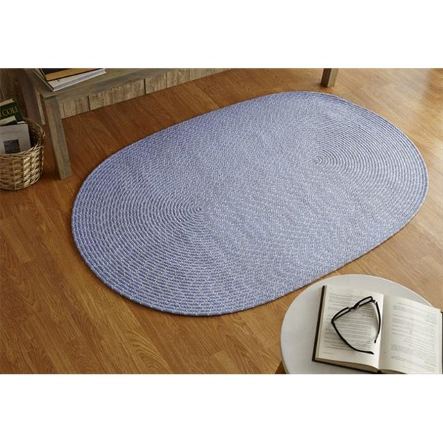 Better Trends BRSSR8RPW Tapis Tressé Éclaboussures de Soleil - Pervenche - 8 Pieds Rond