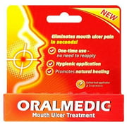 Oralmedic Mouth Ulcer and Canker Sore Treatment, Instant Pain Relief - 2 Treatments