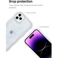 thumbnail image 2 of for iPhone 15 Pro - Curly Wave Edge Design, Transparent Bling Glitter Star Shiny Case, Cute Pink Clear Full Protection Soft TPU Shockproof Phone Cover for Women and Girls (Clear), 2 of 12