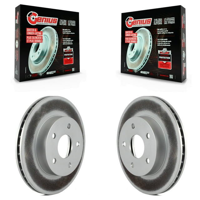 Genius Front Coated Disc Brake Rotors Pair for Car 1999-2004 Jeep Grand Cherokee KG-100115
