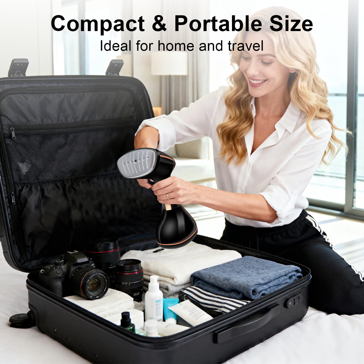 Steamer for Clothes, 1500W Fast Heat-up Clothes Steamer Handheld Garment Steamer with 3 Steam Settings, 320ml Water Tank with Cord, Portable Travel Steam Iron for Removes Wrinkle Safe on All Fabric