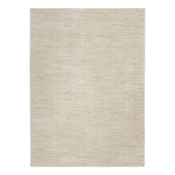 Pemberly Row 4' x 6' Ivory Beige Fabric Outdoor Area Rug (4' x 6')