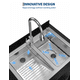 thumbnail image 3 of Yeshouse Fregadero de acero inoxidable de un solo seno, grifo de agua fría y caliente, tubo de drenaje, kit de desagüe y estante de almacenamiento para cocina, 3 of 5