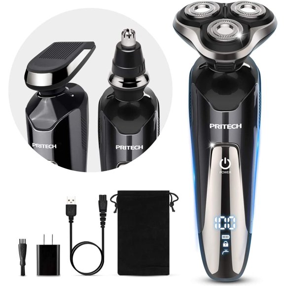 Rasoir Électrique pour Hommes Rasoirs Électriques pour Hommes Rasoirs Électriques pour Hommes Rasoir pour le Visage pour Hommes Rasoirs Rechargeables pour le Rasage Électrique Sans Fil Rasoir Électrique pour Hommes Étanche Humide et Sec par PRITECH
