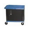 H.Wilson Tuffy Blue 2 Shelf AV Cart W/ Cabinet