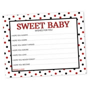 Inkdotpot Wishes For Baby Cards For Baby Shower - Girl Baby Shower Party Collection, Ladybug Theme, Wishes For The Baby Cards, Activities Party Supplies - Pack Of 50