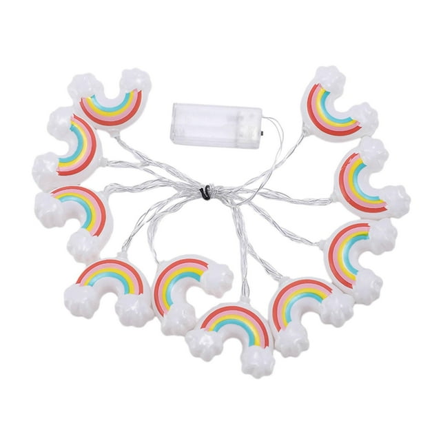 Cadena de luces de arcoíris para decoración del hogar, decoración de habitaciones, luz colgante práctica, adorno de fiesta para fiestas, interiores,