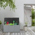 thumbnail image 2 of Seizeen Patio Deck Box, Large Storage Box with Wheels for Pool Accessories, Waterproof Storage Furniture for Outdoor Garden, 75 Gallon, Gray, 2 of 10