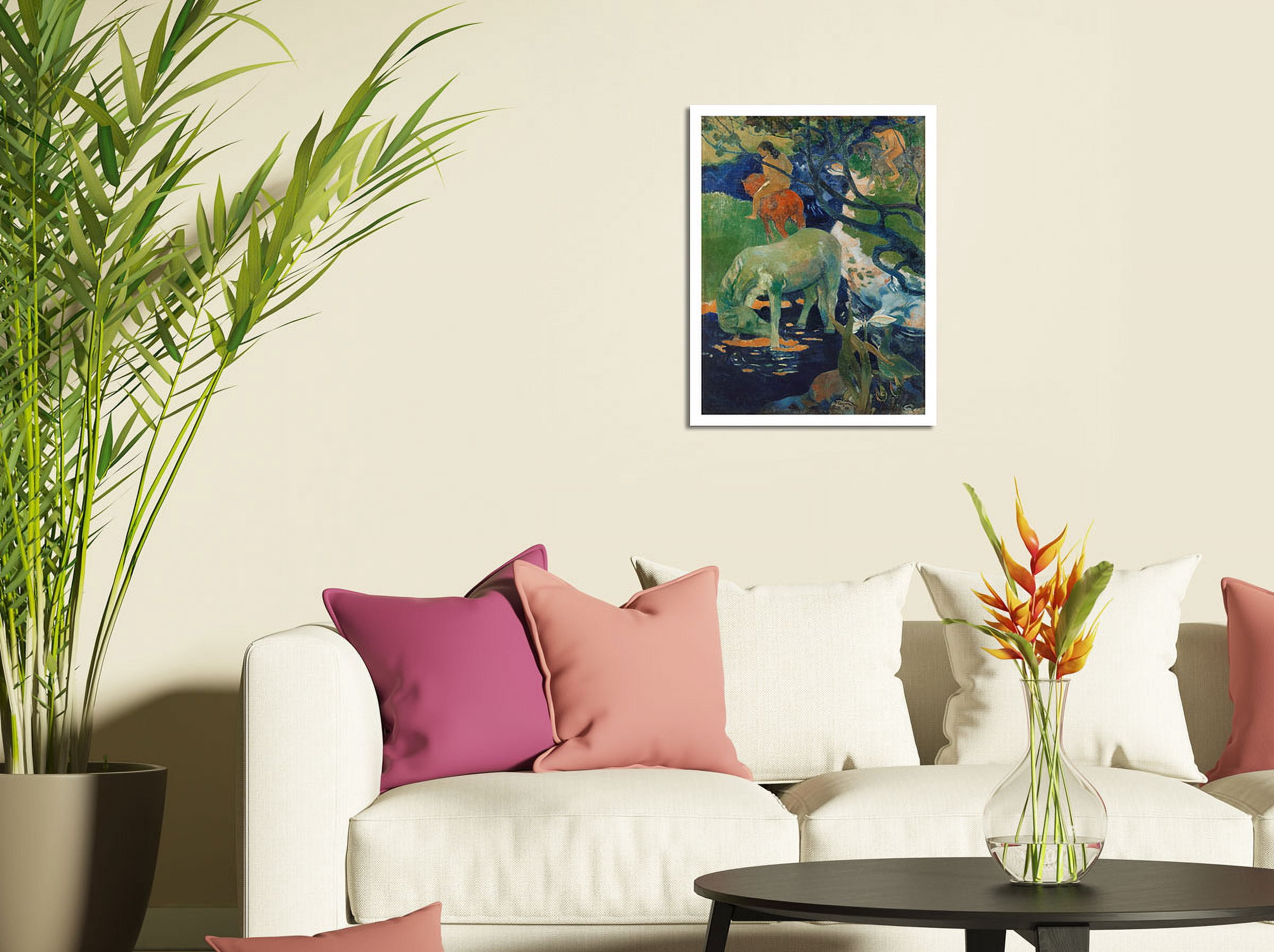 The White Horse (Le Cheval Blanc) - From an Original Color Painting by Paul Gauguin c.1898 - Bamboo Fine Art 290gsm Paper (Unframed) 17x22in