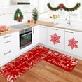 thumbnail image 4 of Merry Christmas Kitchen Rugs Set of 2,Holly Pine Branches Leaves Mat for Floor,Red Winter Holiday Non-Slip Kitchen Sink Mats Kitchen Decor Doormat+Runner Rug, 4 of 6