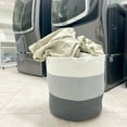 thumbnail image 5 of Orino 18"x16" Extra Large Storage Baskets with Handle-Cotton Rope Laundry Basket-Toy Storage Organizer-Soft Baby Kid Nursery Hamper Organizer-Tall Woven Basket Toy Storage Bin(Black+Grey+Beige), 5 of 7
