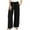 Noir, variante sur FNFYFH Liquidation Pantalons en Lin et Coton Élégants pour Femmes Taille Élastique Coupe Ample