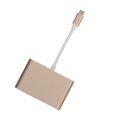 thumbnail image 3 of Adaptador USB 3.1 tipo C a VGA Hub PD 3 en 1 estación de acoplamiento Adaptador de aluminio tipo C a VGA oro rosa, 3 of 10