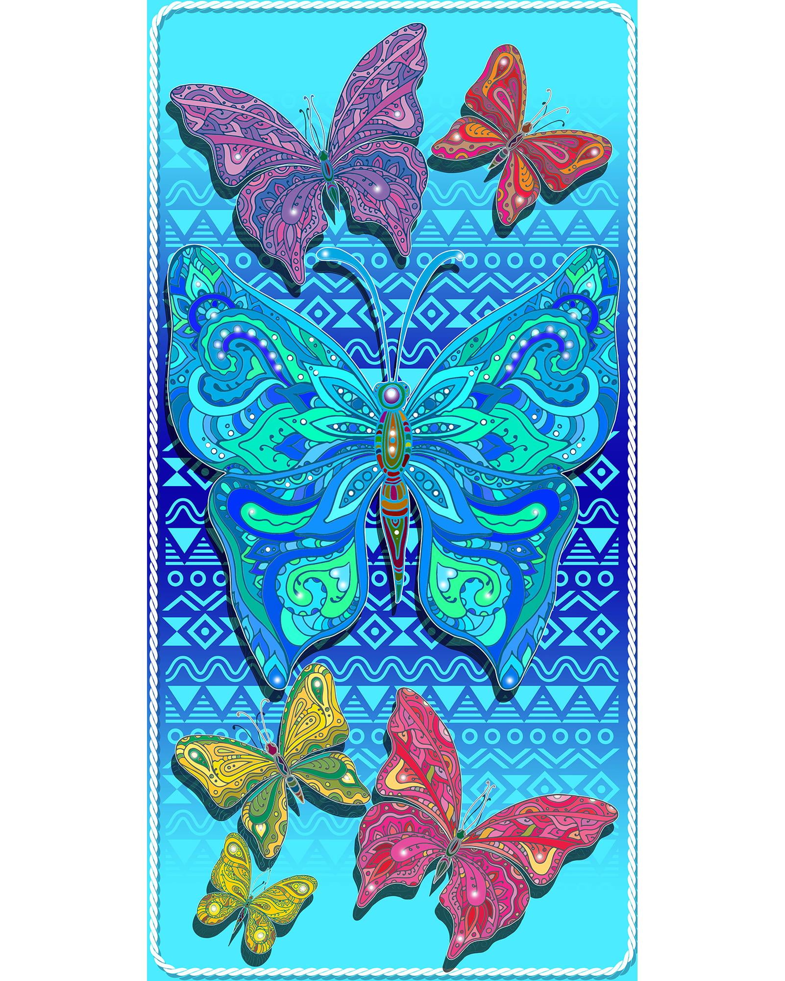 Butterfly Fly Free Cotton Beach Towel by Dawhud Direct 