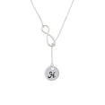 thumbnail image 2 of Delight Jewelry Silvertone Large Script Letter - H - 3/4'' Disc - Silver tone Elegant Infinity Lariat Necklace, 2 of 4