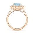 thumbnail image 2 of ANGARA Natural Cushion 2.45 ct Aquamarine Ring with Diamond Floral Halo in 14K Rose Gold for Women (Size-10x8mm) | March Birthstone, Anniversary, Jewelry Gift for Women | Natural Aquamarine Ring, 2 of 8