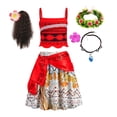 thumbnail image 5 of Disney Moana Dress for Girls Princess Costume Summer Beach Party Kids Carnival Vintage Adventure Clothing Set Moana Dress Up, 5 of 5