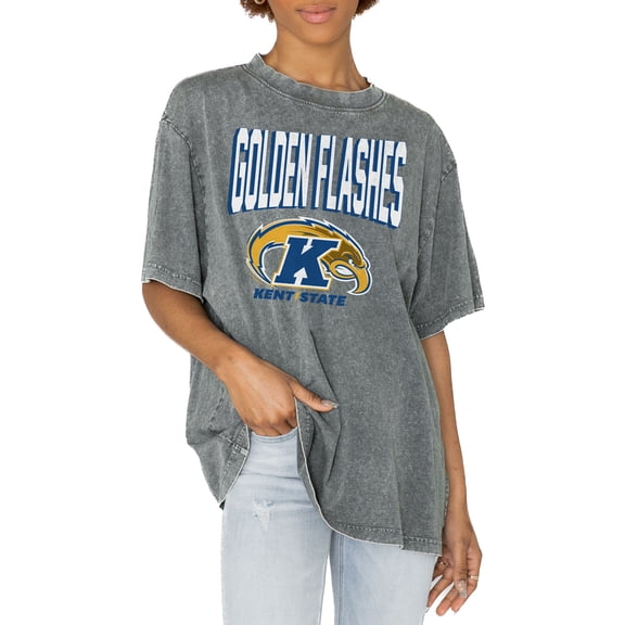 Women's Gameday Couture Gray Kent State Golden Flashes Solid Defense Oversized T-Shirt