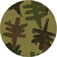 thumbnail image 1 of Ahgly Tapis Rond Lavable en Machine Intérieur Transitionnel Marron Chocolat, 7 Pieds Rond, 1 of 7