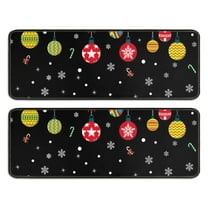 Kitchen Rugs Sets Of 2,Black Christmas Ornament Pattern Anti Fatigue Kitchen Mat Rugs Non Slip Washable,Decorative Kitchen Floor Mats for Kitchen,Sink,Laundry,17"x47" 17"x47"