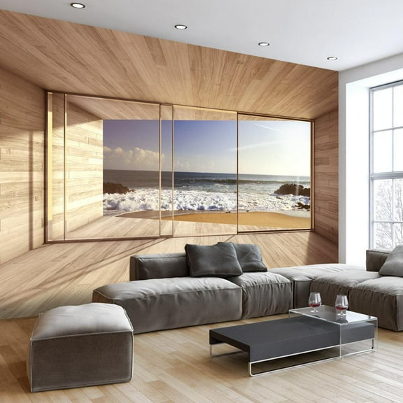 Tiptophomedecor Peel and Stick Beach Wallpaper Wall Mural - Dream View - Removable Wall Decals